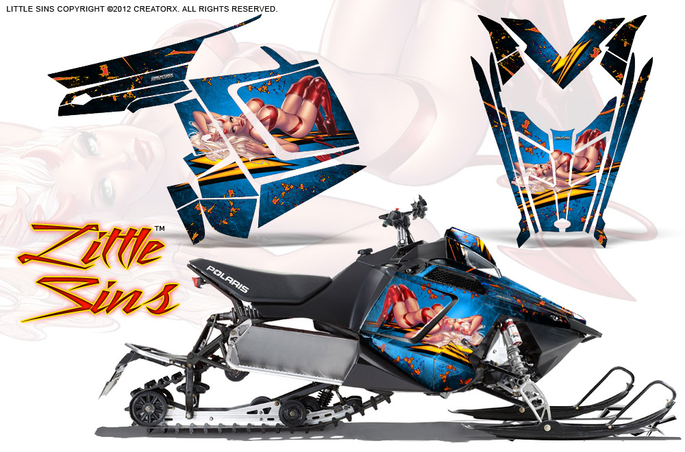 Polaris Rush Graphics Kit Little Sins Ice Blue